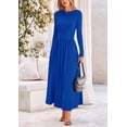 thumbnail image 4 of Vestido largo PRETTYGARDEN para mujer, manga larga, primavera, azul real, 4 of 9