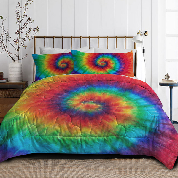 Bed Set Tie Dye Twin Comforter Set Rainbow Bedding Boho Hippie Bed