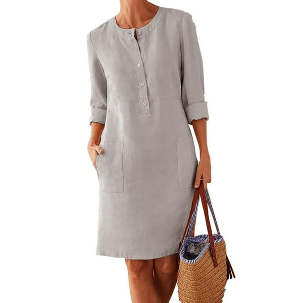 Cotton knee length clearance dresses