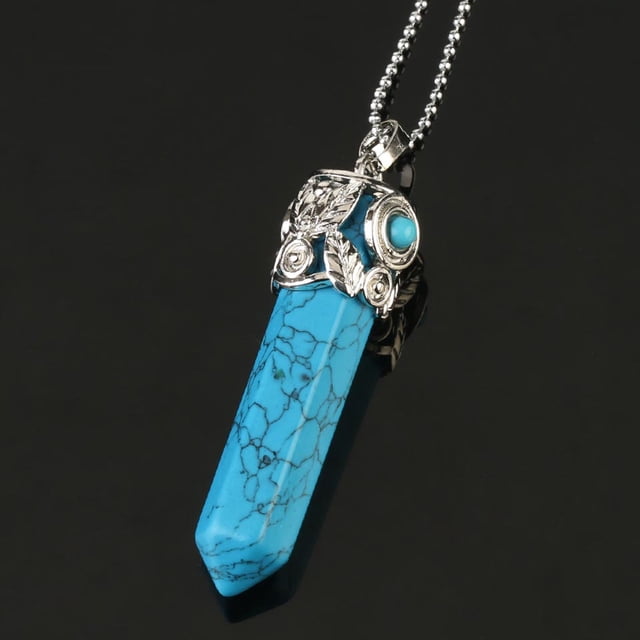 Natural Stones Healing Point Pendants Necklaces Leaf Jewelry
