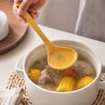 thumbnail image 4 of Silicone Soup Ladle, Long Handle Heat-Resistant Nonstick, Cookware Kitchen Serving Spoon Stew Cooking Tool, Yellow, 4 of 5