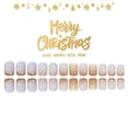 thumbnail image 2 of Uñas postizas Press On GCSQW con glitter dorado y copos de nieve, 24 piezas, 2 of 6