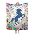thumbnail image 2 of Unicorn Blanket for Girls Women Unicorn Gifts Unicorn and Floral Throw Blanket for Kids Adults Ultra Soft Cozy Fleece Blanket for Couch Sofa ​Bed 40"x50", 2 of 6