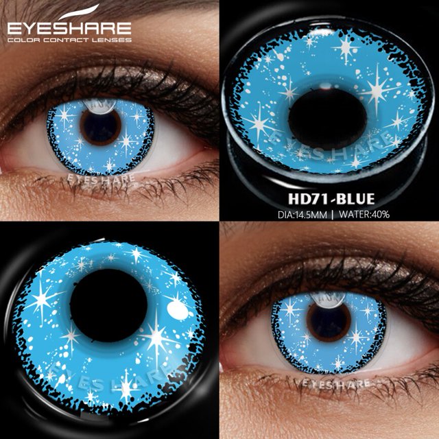 EYESHARE-lentes de contacto para ojos, lentillas suaves de Color amarillo y azul para Cosplay, maquillaje de Halloween, 2 piezas, nuevo
