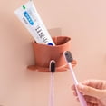 thumbnail image 5 of Soporte para cepillos de dientes sin perforaciones, estante de almacenamiento para el baño, estante para cepillos de dientes montado en la pared, estante para cepillos de dientes faciales (blanco) BRI Rojo Verde, 5 of 5