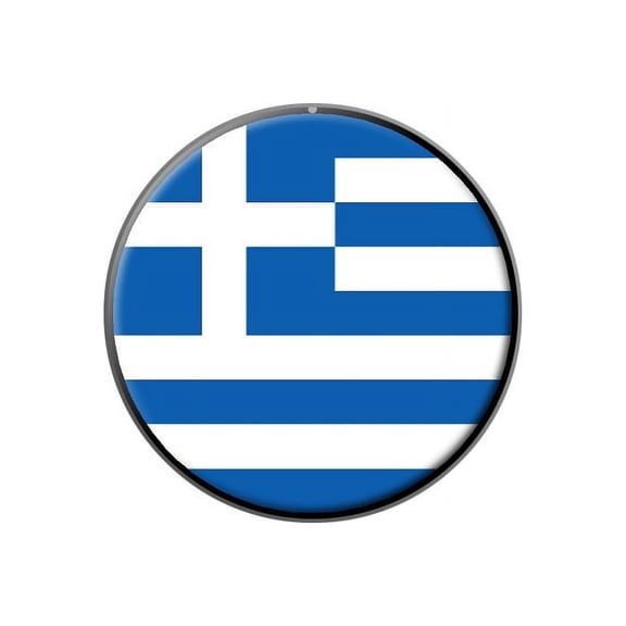 Greece Greek Flag Lapel Hat Pin Tie Tack Small Round