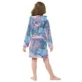 thumbnail image 4 of FORMRS Niños Bathrobe Unisex Hooded Robe Soft Plush Pajamas Sleepwear, Size 10-12T, Pink Marble Pattern, 4 of 7