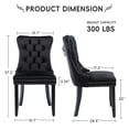 thumbnail image 6 of DONICK Velvet Upholstered Dining Chairs , Kitchen & Dining Room Chairs, Nailheads Tufted, Soft, Solid Wood Frame (Black, Set of 6), 6 of 12
