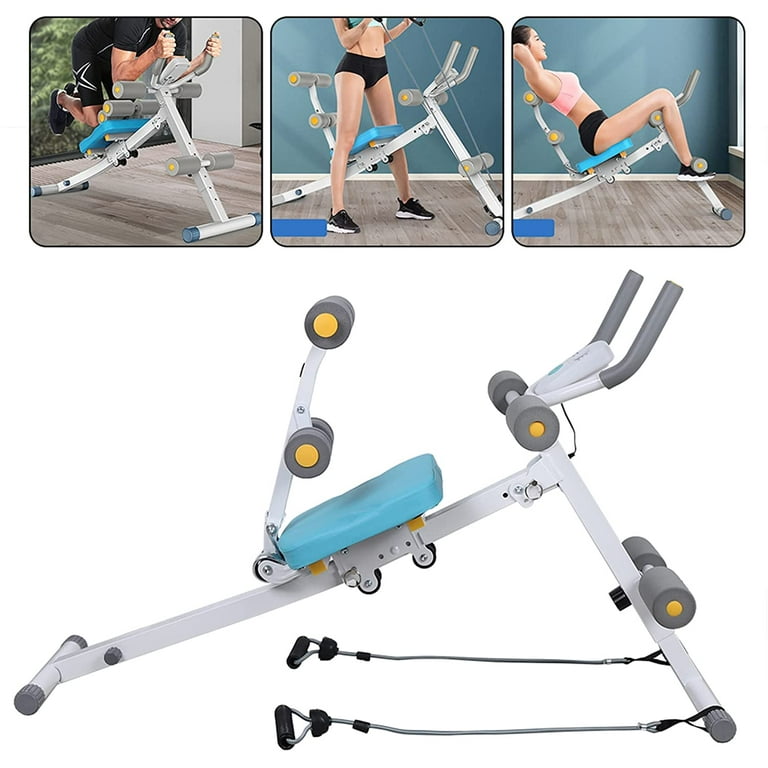 MONIPA 2 in 1 Sit Up Exercise Equipment Row Machine Foldable Ab Trainer and Sit Up Bench Height Adjustable