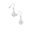 thumbnail image 3 of Delight Jewelry Silvertone Heart with AB Crystal Heartbeat Silver tone Infinity French Earrings, 3 of 4