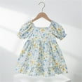 thumbnail image 3 of WOYY Toddler Girls Floral Dress Short Puff Sleeve Ruffle Casual Dress, Sizes 2-6, 3 of 3
