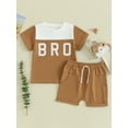 thumbnail image 2 of FEORJGP Toddler Baby Boys Shorts Set 0-3Y Infant Short Sleeve T-shirt Cartoon Bear Print Shirt Crew Neck Tops with Elastic Waist Shorts Newborn Loose Casual Summer Outfit, 2 of 9