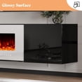 thumbnail image 4 of VANACC Floating Fireplace TV Stand with 40" Electric Fireplace for TVs up to 90", Black/White, 4 of 8