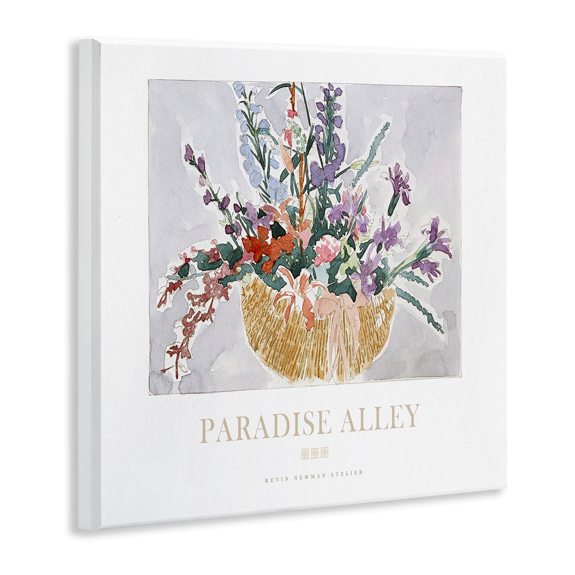 Stupell Industries Paradise Alley Basket of Flowers Wall Plaque Art, design by Jadei Graphics