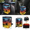 thumbnail image 4 of Yuyamidu Coconut Tree Car Seat Cover Split Covers Sunset Car Steering Wheel Cover Seat Belt Pads Trash Bin Mount Outlet Storage Box Rearview Mirror Cover Cup Holder Wrist Key Chain 15 PCS, 4 of 7