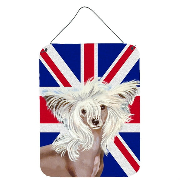 Carolines Treasures LH9501DS1216 Chinese Crested with English Union Jack British Flag Wall or Door Hanging Prints