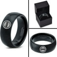 thumbnail image 4 of Tungsten Beer Bottle Cap Band Ring 8mm Men Women Comfort Fit Black Dome Polished, 4 of 4