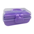 thumbnail image 3 of Organizador de accesorios para el cabello, caja organizadora de joyas con asa, multiusos para manualidades. Púrpura, 3 of 9