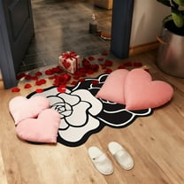 Flower Shape Bath Mat Diatom Mud Absorbent Rug Non-Slip Bathroom Carpet for Kitchen Door Entrance Washable Decor(A)
