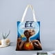 thumbnail image 2 of E.T., el Extraterrestre Bolso de tela con estampado de lienzo para mujer, bolsa de compras reutilizable y estética, con cremallera interior, regalo para mujer,40*40cm., 2 of 6