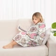 thumbnail image 4 of Pink Football Blanket Hoodies for Kids 6-13YR Oversize Wearable Blanket Hoodies for Boys Girls Teens, 4 of 7