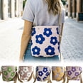 thumbnail image 4 of Women Tote Handmade Crochet Flower Tote Knit Floral Purse Bag Boho Beach Handbags Crossbody Shoulder Bag For Vacation, 4 of 6