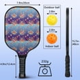 thumbnail image 4 of Pickleball Paddles Set,Pioneer Flower Floral Print Pattern Fiberglass Surface Pickleball Racket Set with 2 Indoor Outdoor Pickleball Balls and Pickleball Bag,Pickle-ball Equipment, 4 of 6