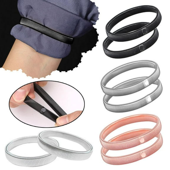 FurNest Anti Slip Sleeve Holders, Adjustable Shirt Sleeve Holders, Unisex Elastic Adjustable Armbands Anti-Slip Shirt Garters Sleeve Holders Armbands for Men Women Shirts Long S