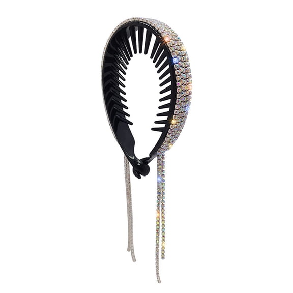 Pompotops Rhinestone Tassel Ponytail Hair Clips for Women Buns Hair Holder Large Glittering Hair Styling Claws Hair Pins Accessories