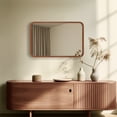thumbnail image 5 of Magnifique Rectangle Arc Wall Mirror with Wood Frame for Bathroom Vanity 20" x 30",Walnut, 5 of 8