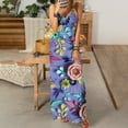 thumbnail image 2 of Robe Maxi d'Été Sans Manches à Col en V pour Femmes, Imprimé Floral Boho, Bretelles Spaghetti, Robe Longue Décontractée et Douce pour la Plage, 2 of 4