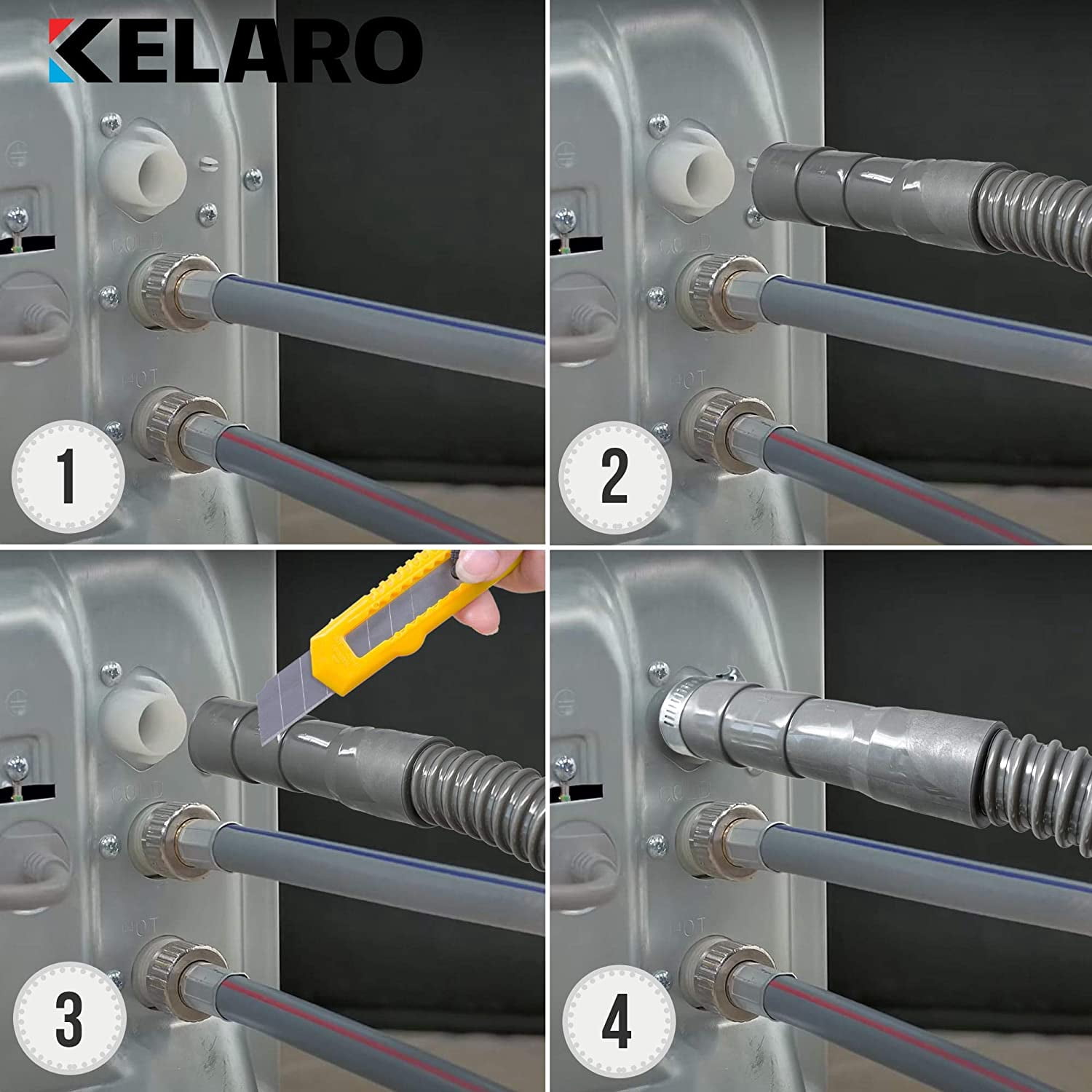 Washing Machine Drain Hose - 6 Ft Discharge Hose - Flexible Corrugated Replacement or Installation by Kelaro