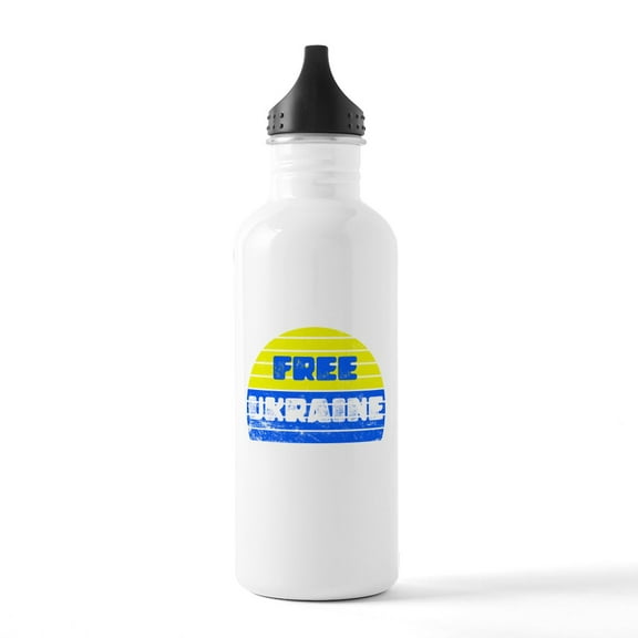 CafePress - Free Ukraine - Stainless Steel Water Bottle, Sports Bottle, 1.0L