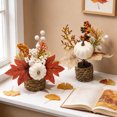 thumbnail image 7 of Racsoh Artificial Maple Leaf Pumpkin Potted Plants, Faux Fall Greenery for Tabletop, Realistic Thanksgiving Decoration, for Home Desk Shelf Office Decor (A), 7 of 7