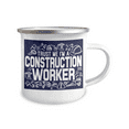 thumbnail image 2 of Construction Worker Coffee Mug, trust Me I am A Construction worker, mason, Bricklayer -12 oz Stainless Steel Enamel Finish White Camper Coffee Mug, 2 of 2