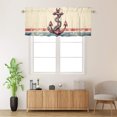thumbnail image 2 of Nautical Anchor Valance Curtain for Kitchen Vintage Navy Blue Red Geometric Stripe Window Valance for Living Room Bedroom, Kitchen Valance Rod Pocket Window Decor Curtain 54 by 18 in, 1 Panel, 2 of 6