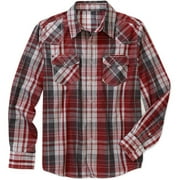 No Boundaries Men's Yarn Dye Plaid Woven Shirt