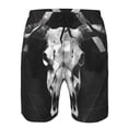 thumbnail image 3 of Honeii's White Black Sheep skull Print Men's Casual Shorts with Drawstring，Swim Trunks Quick Dry Beach Shorts, 3 of 5