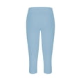 thumbnail image 4 of QIJUNTUO ​Women's High Waisted Cutout Yoga Cropped Leggings Lightweight Comfort For Workouts Lounge And Trendy Athletic Style Light Blue, 4 of 5