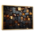 thumbnail image 3 of Designart "Abstract Geometric Grunge Gold Cubes III" Extra Large Abstract Framed Wall Art - Modern Gold Abstract Geometric Living Room Framed Canvas Art, 3 of 7