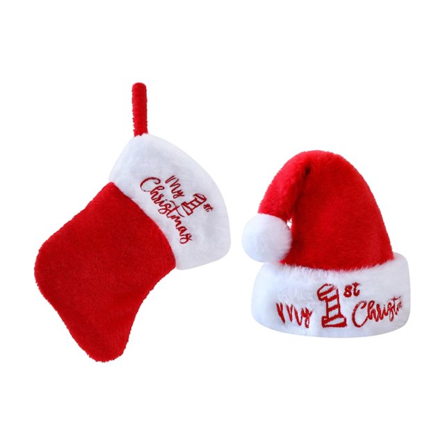 Calcetín navideño con gorro de Papá , calcetín decorativo colgante, adornos navideños colgantes para festivales de invierno, , fiestas
