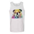thumbnail image 2 of Wild Bobby Dean Russo Neon Colorful Pug Dog The Bulldog Dog Lover Men Graphic Tank Top, White, Large, 2 of 5