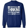 thumbnail image 2 of OXI Crewneck Sweatshirt - Critical Thinking,Basic Casual Sweatshirts for Men's and Women Fleece Sweatshirt Long Sleeve- Navy Blue Small, 2 of 2