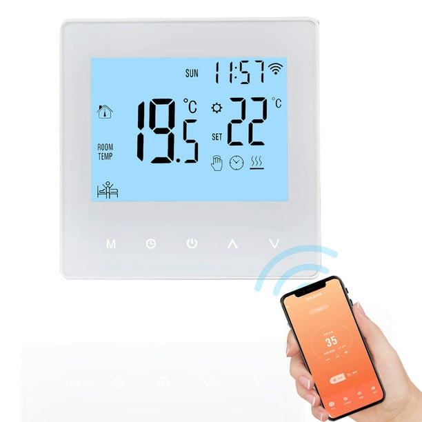 Smart WiFi Thermostat 16A Digital Programmable LCD Display Underfloor Heating Temperature Controller Digital Intelligent Wall Thermostat for Electric Heating