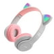 thumbnail image 2 of Auriculares Auriculares inalámbricos de oreja de dibujos animados Auriculares para juegos de computadora Auriculares con sonido estéreo brillante, Gris rosa Scienceny EL004130-06B, 2 of 2