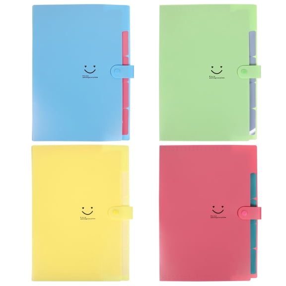 Niceauty 4Pcs Receipt Organizer Folders Plastic Multilayer Expanding Accordion File Folder for Storage