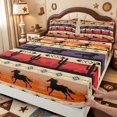 thumbnail image 4 of meiyoeat Retro Aztec Geometric Bed Sheets,Rustic Southwestern Cowboy Full Size Sheets For Boys,4-Piece1 Flat Sheet, 1 Fitted Sheet and 2 Pillowcases, 4 of 6