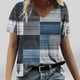 thumbnail image 2 of Camiseta de Manga Corta de la Mujer con Cuello en V Causal, Camiseta de Estante de Imitación de Moda de Verano, 2 of 4