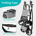 thumbnail image 4 of Pet Stroller 4 Wheels Dog Cat Stroller for Small Medium Dog Cats Carrier Jogger Travel Foldable Puppy Stroller with Detachable Carrier, Grey (Detachable Style), 4 of 6