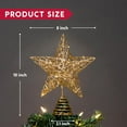 thumbnail image 4 of Christmas Tree Topper, Gold Glitter Hollow 5-Point Star with Lights, Tinsel Star Decoration with Christmas Tree Topper Base, Suitable for Decorating Yard Office Bistro Restaurant Party, 4 of 6